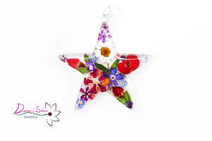 Dije de estrella con flores varias (DSDJFL-06)